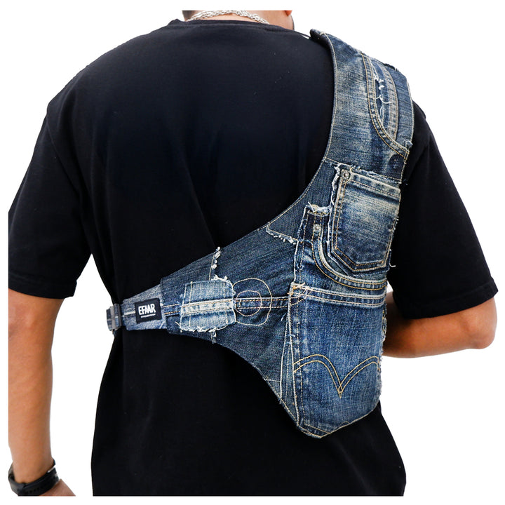 Denim Adjustable Cross Body Vest Unisex