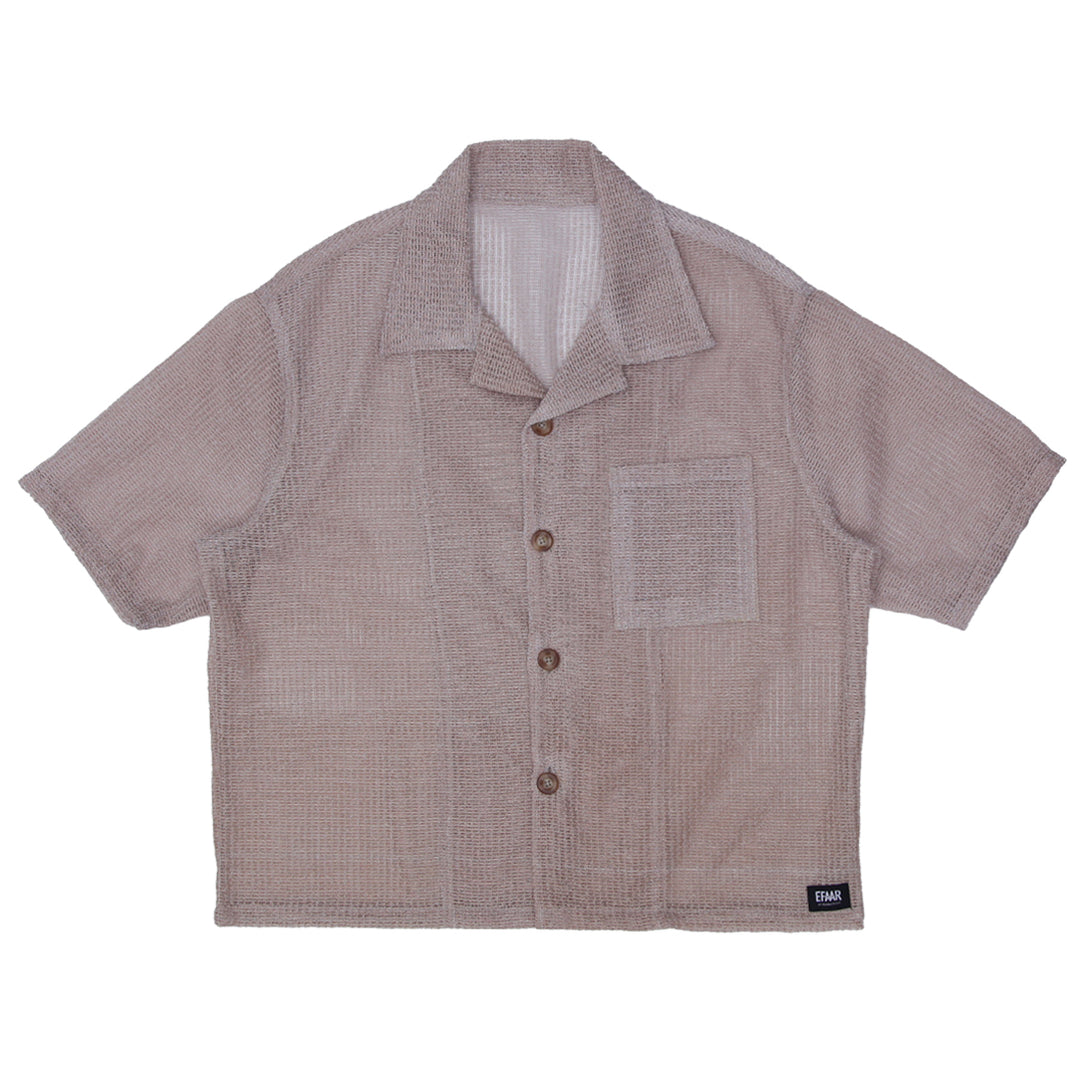 Mens Mesh Button Down Short Sleeve