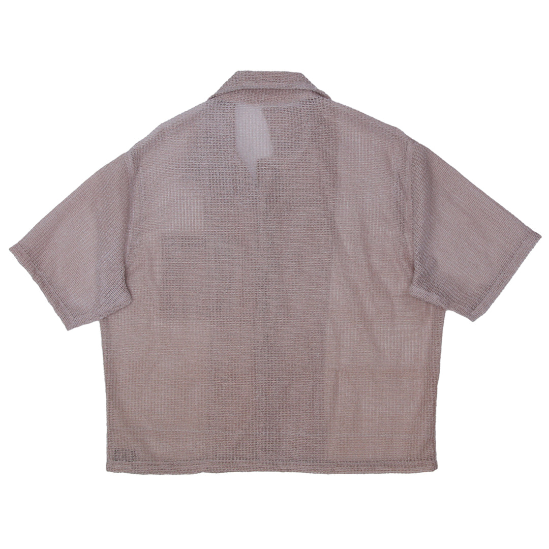 Mens Mesh Button Down Short Sleeve