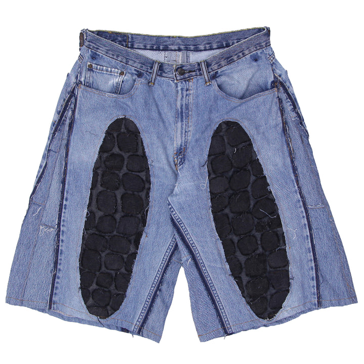 Simple Patched Denim Jorts Unisex