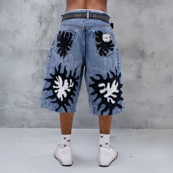 Gothic Inspired Detailed Jorts Unisex