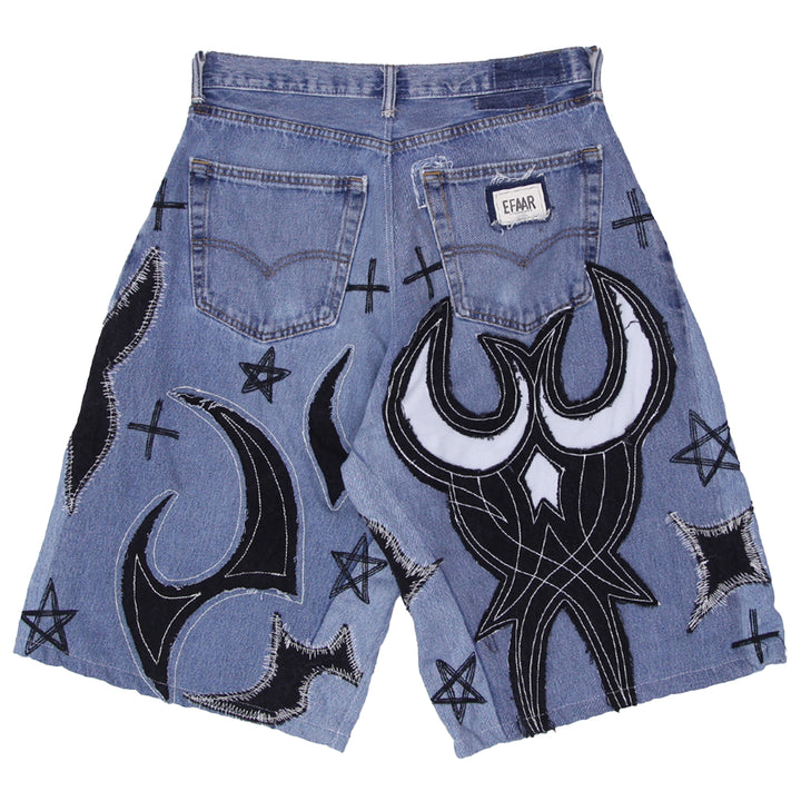 Gothic Inspired Denim Jorts Unisex