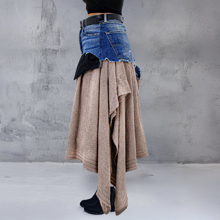 Ladies Denim Hanky Ruffled Skirt