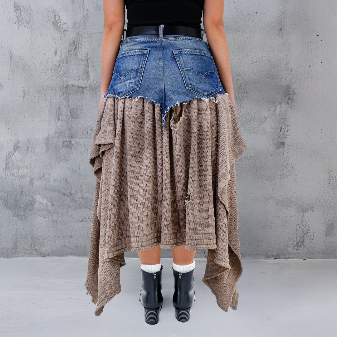 Ladies Denim Hanky Ruffled Skirt