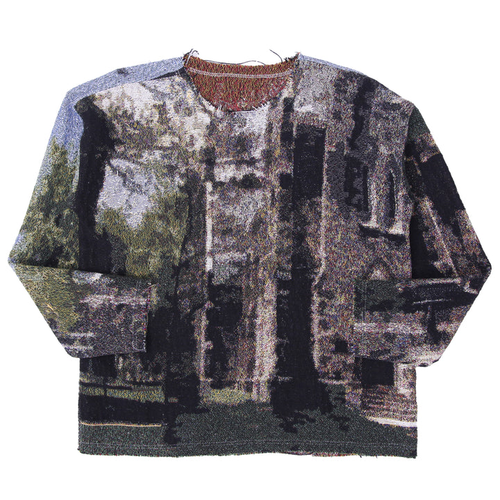 Printed/Woven Landscape Design Tapestry Jumper