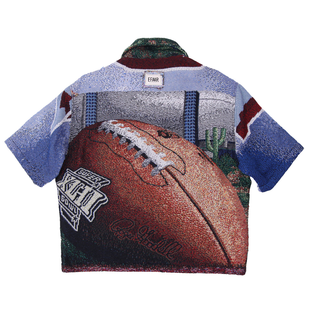 Upcycled NFL Style Tapestry Zip Shirt Reworked Streetwear Efaar