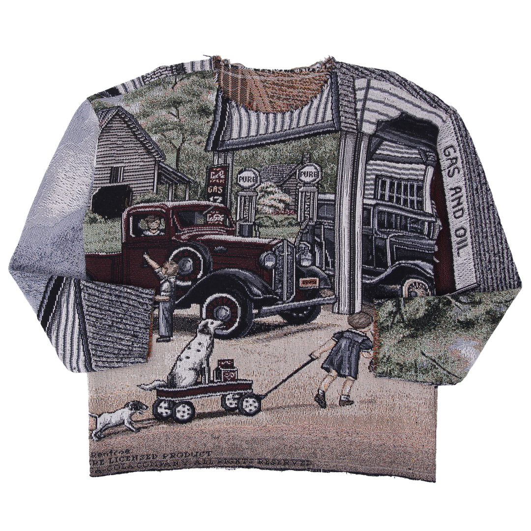 Upcycled Vintage Car Tapestry Jumper Reworked One Of A Kind Efaar