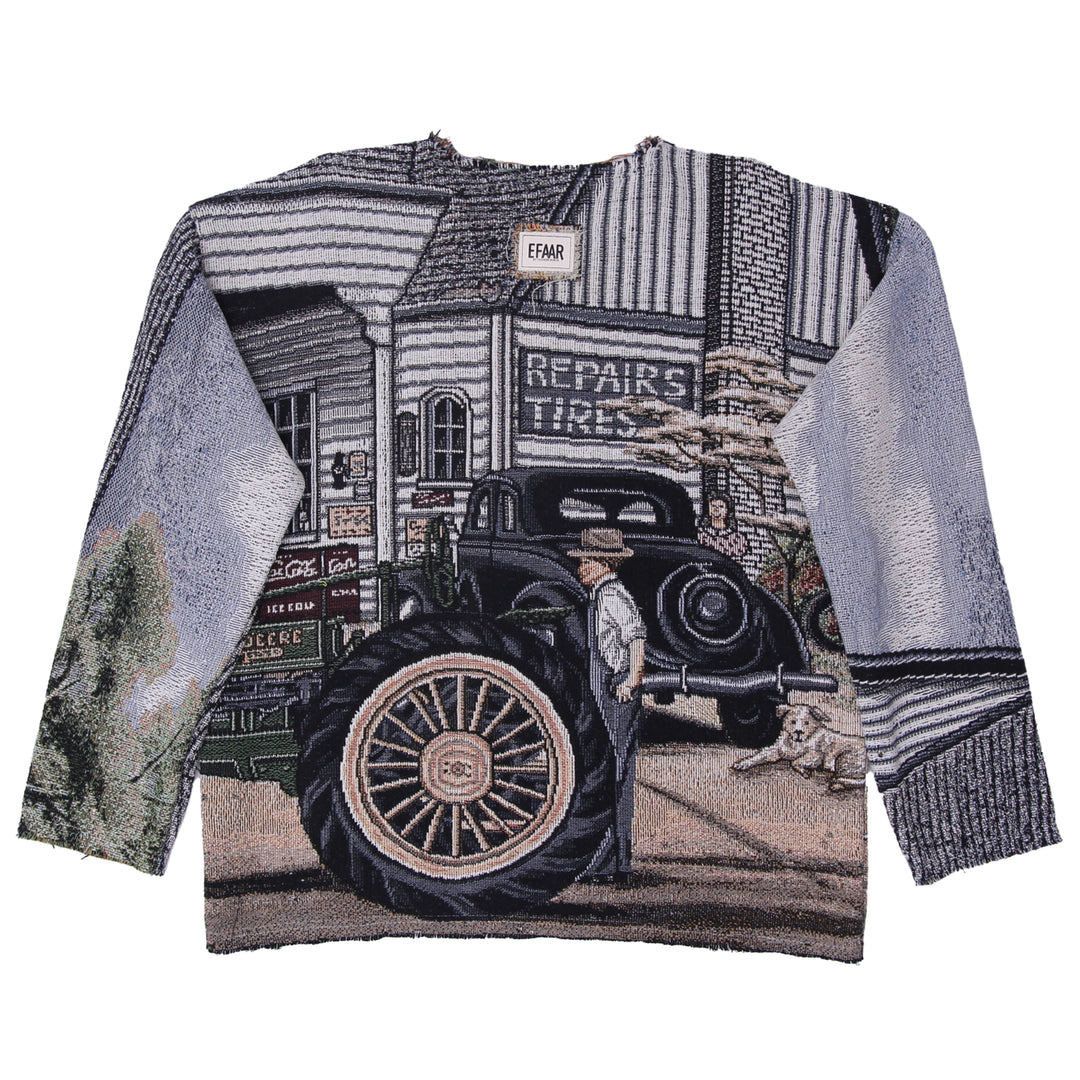 Upcycled Vintage Car Tapestry Jumper Reworked One Of A Kind Efaar
