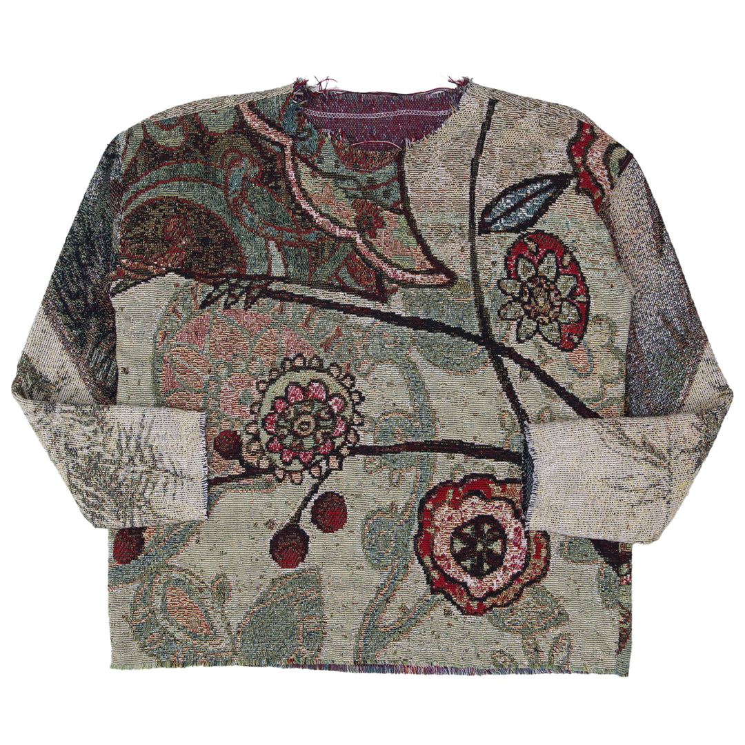 Upcycled Tapestry Pullover Top Reworked Woven Floral One Of A Kind Efaar
