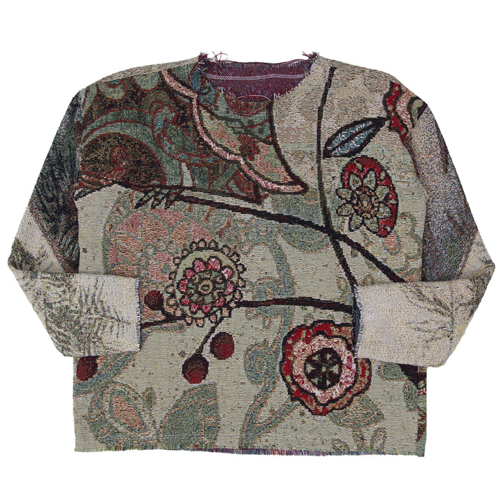 Upcycled Tapestry Pullover Top Reworked Woven Floral One Of A Kind Efaar