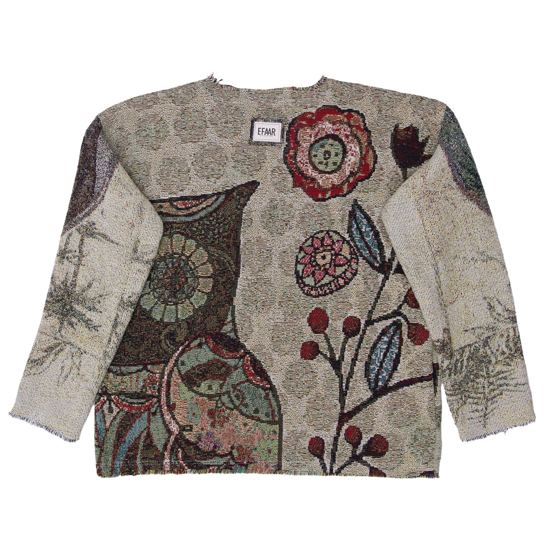 Upcycled Tapestry Pullover Top Reworked Woven Floral One Of A Kind Efaar
