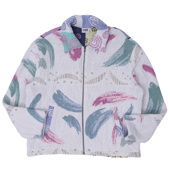 Unisex Tapestry Upcycled Abstract Brushstroke Patterns Pastel Colors Jacket