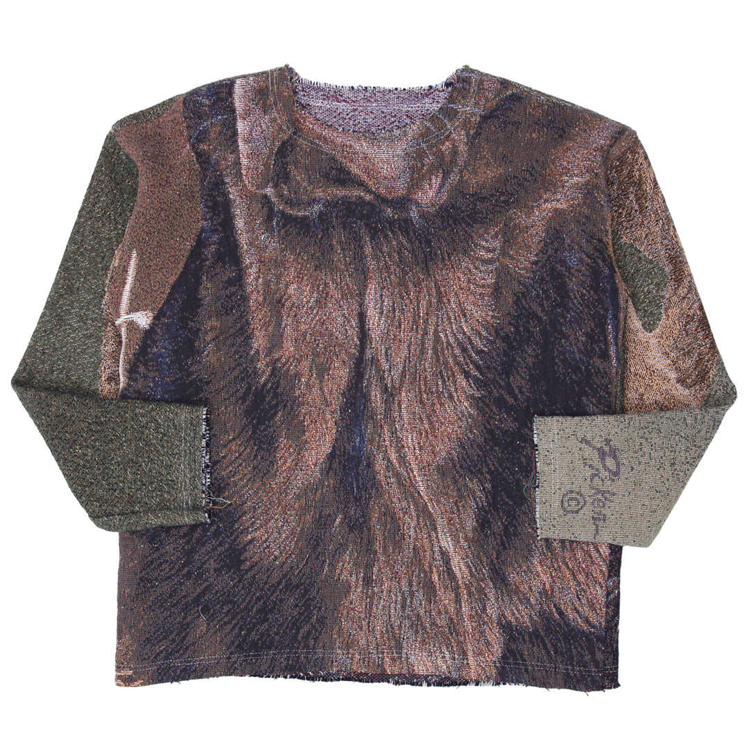 EFAAR Dog Back Design Tapestry Jumper Sweater