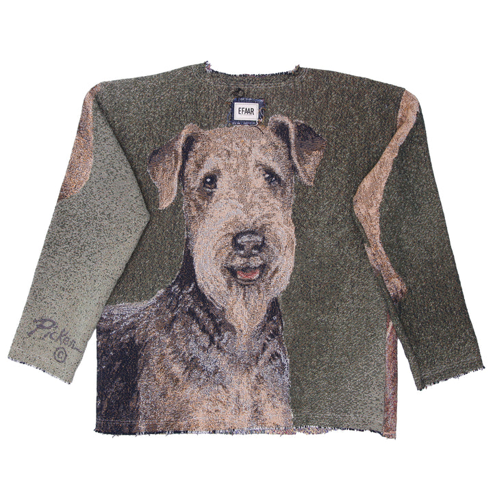 EFAAR Dog Back Design Tapestry Jumper Sweater