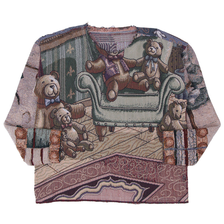 EFAAR Tapestry Teddy Bears Design Jumper Sweater