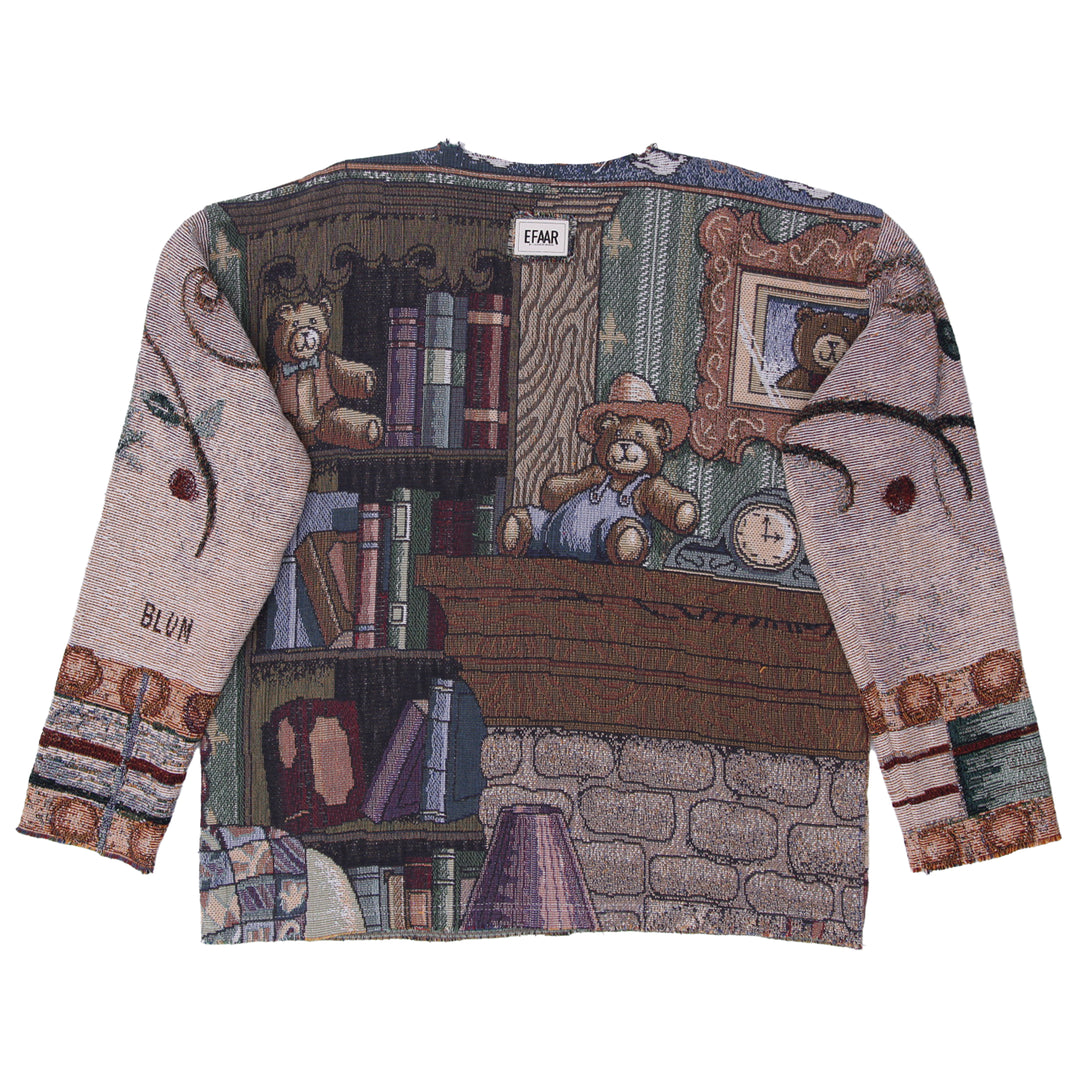 EFAAR Tapestry Teddy Bears Design Jumper Sweater