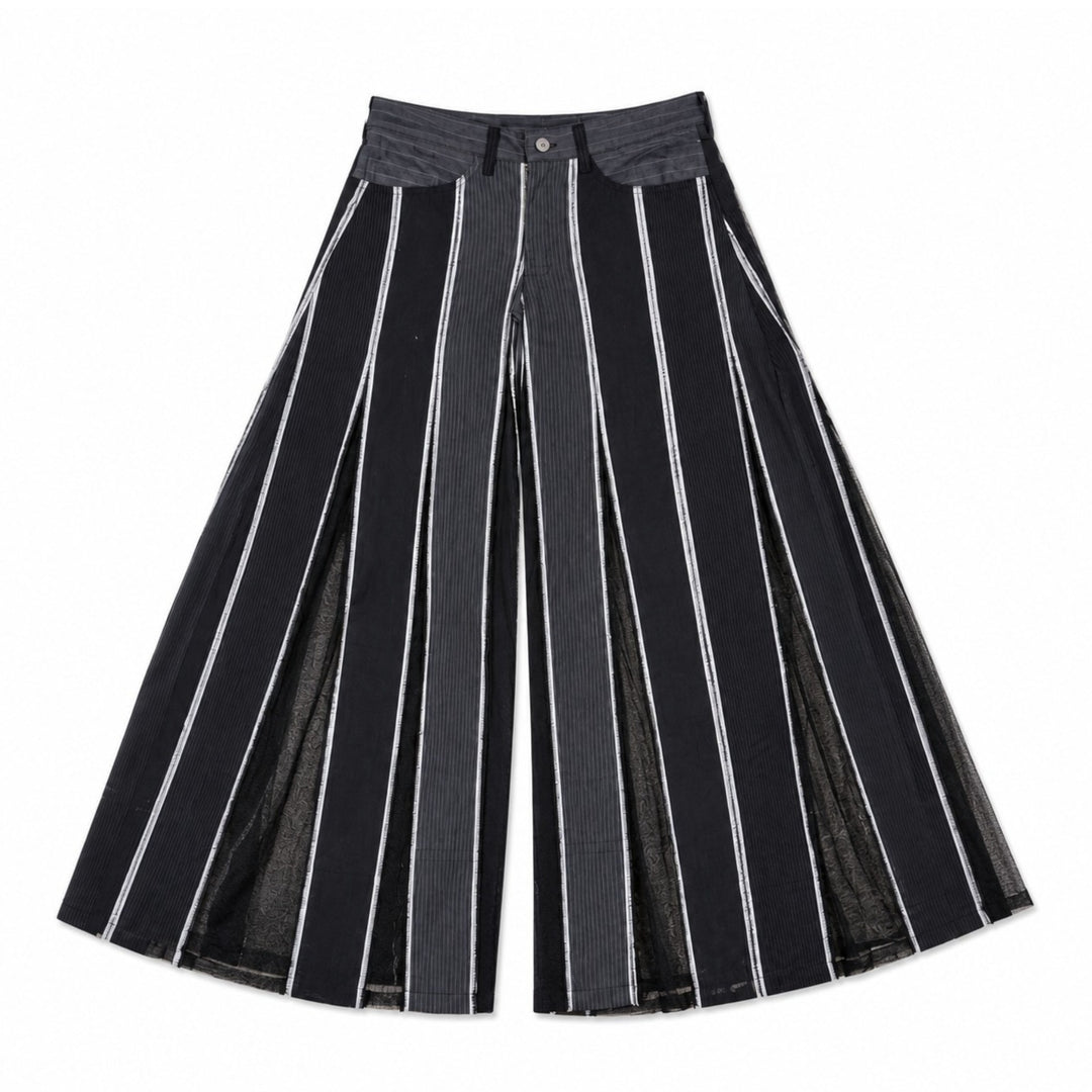 EFAAR Striped Godet Pants