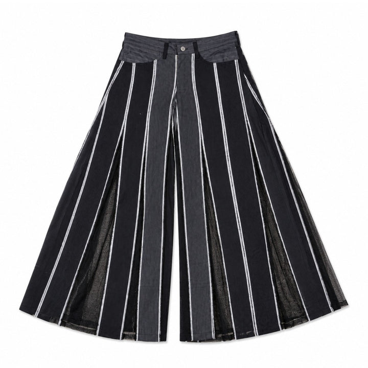 EFAAR Striped Godet Pants