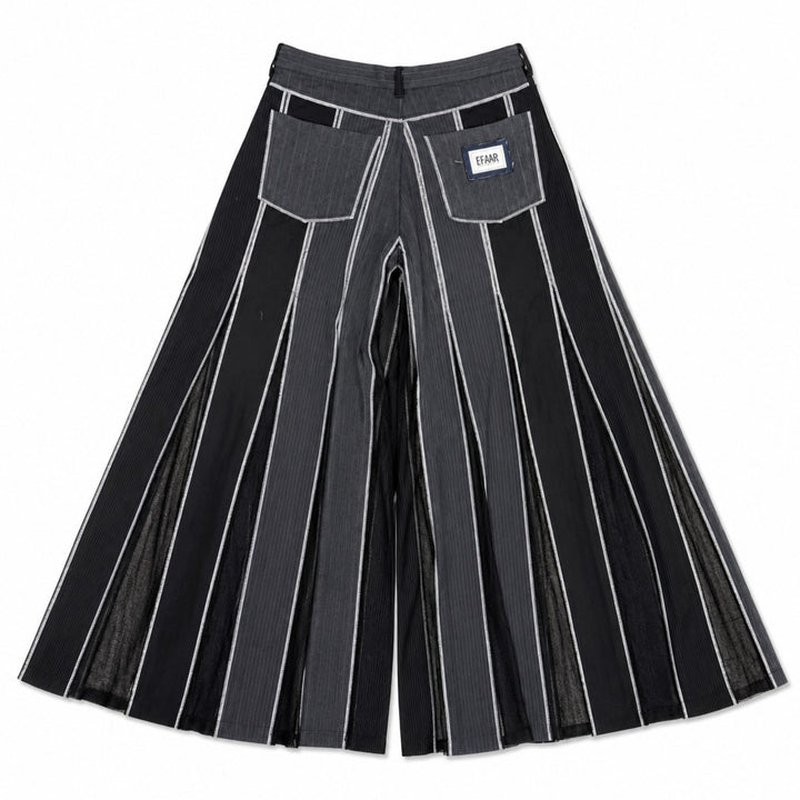 EFAAR Striped Godet Pants