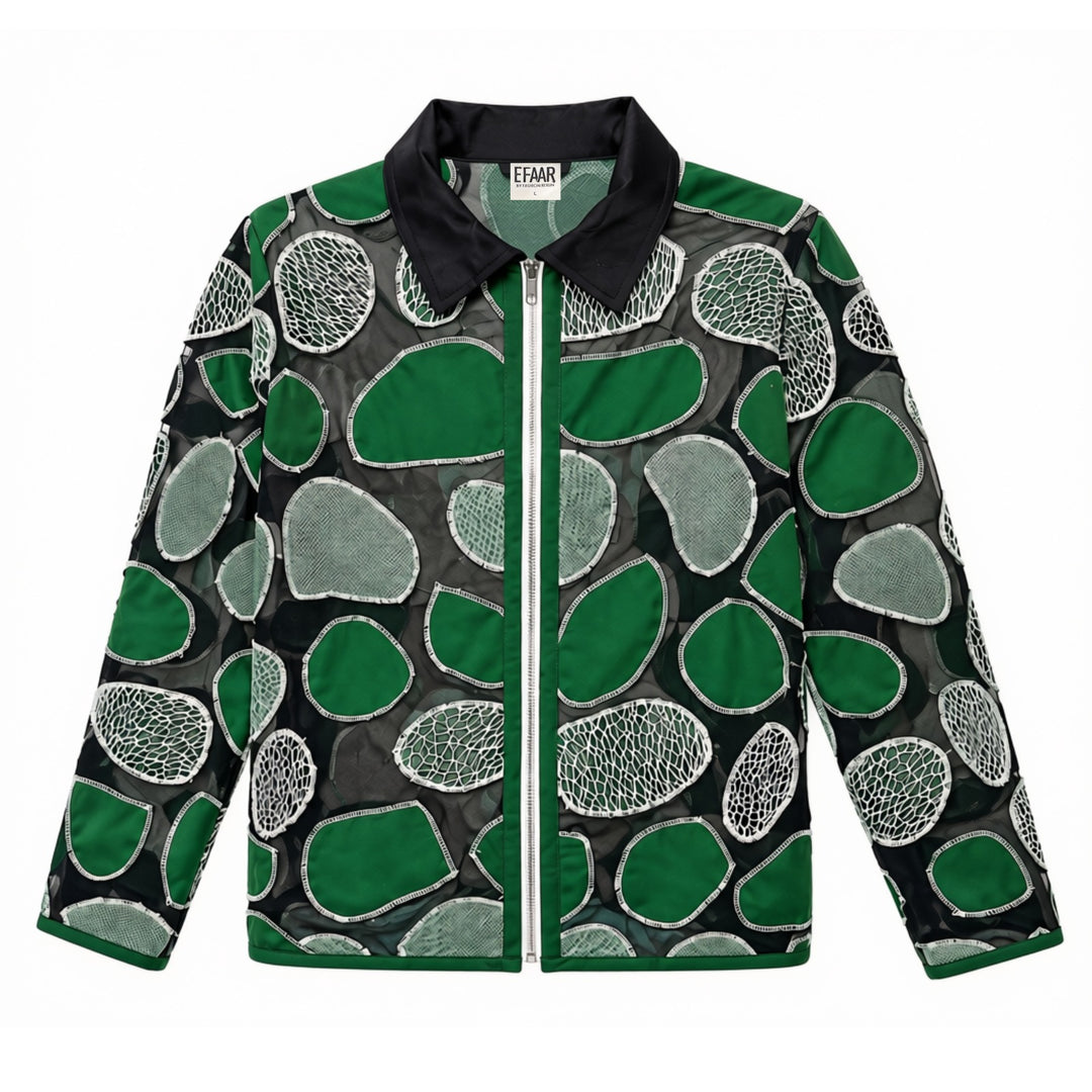 EFAAR Emerald Sheer Patchwork Shirt
