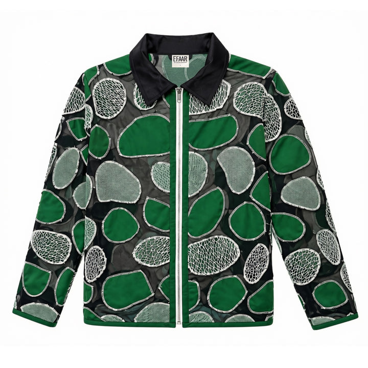 EFAAR Emerald Sheer Patchwork Shirt