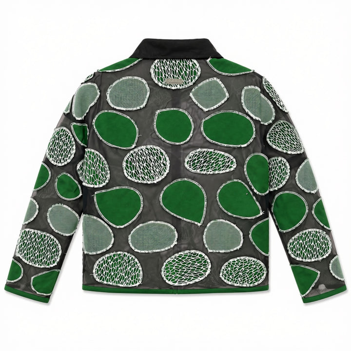 EFAAR Emerald Sheer Patchwork Shirt