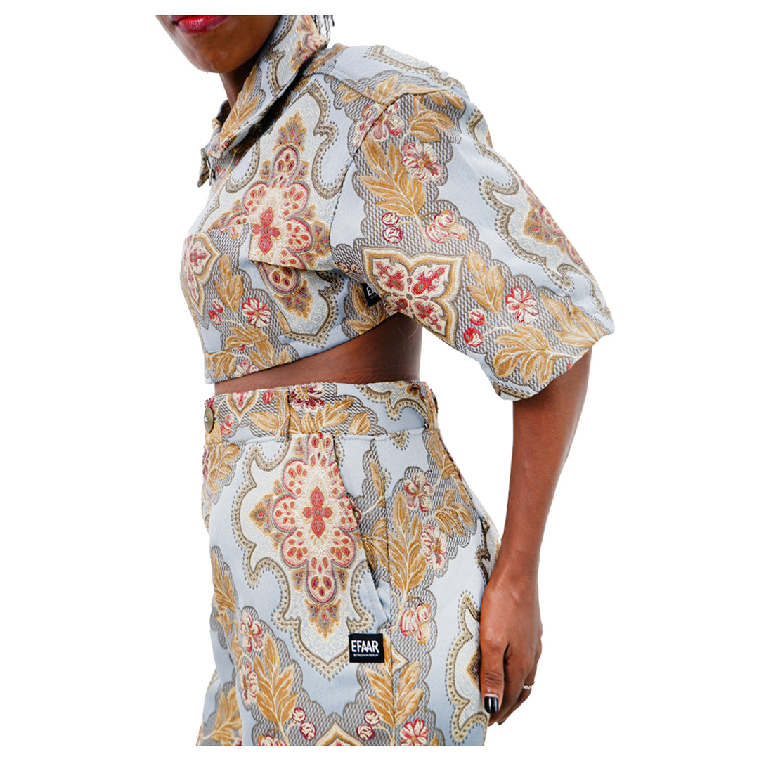 Ladies Jacquard Floral Co-Ords