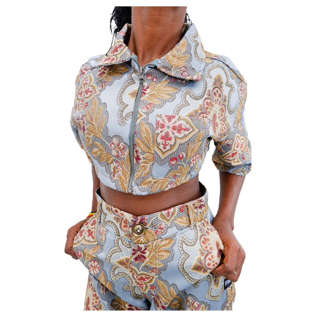 Ladies Jacquard Floral Co-Ords