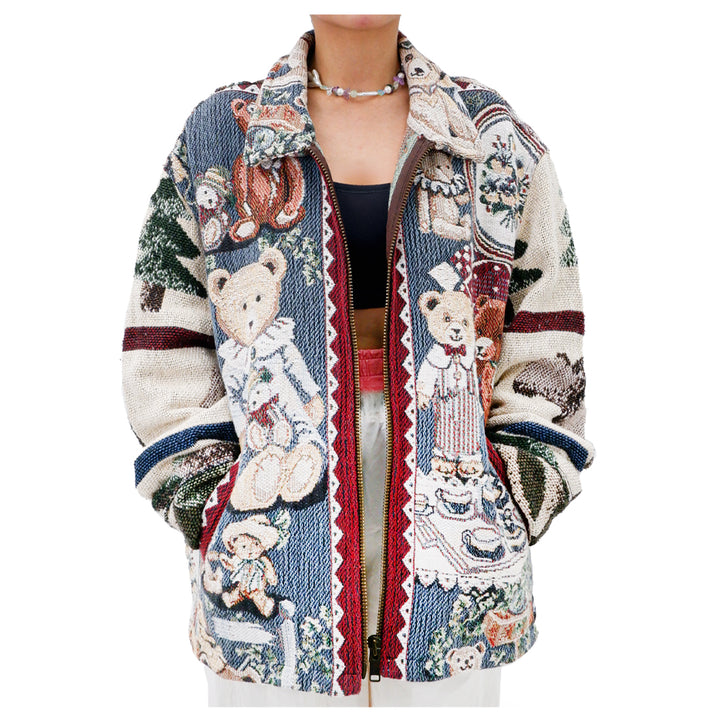 Teddy Bear Full Zip Tapestry Jacket