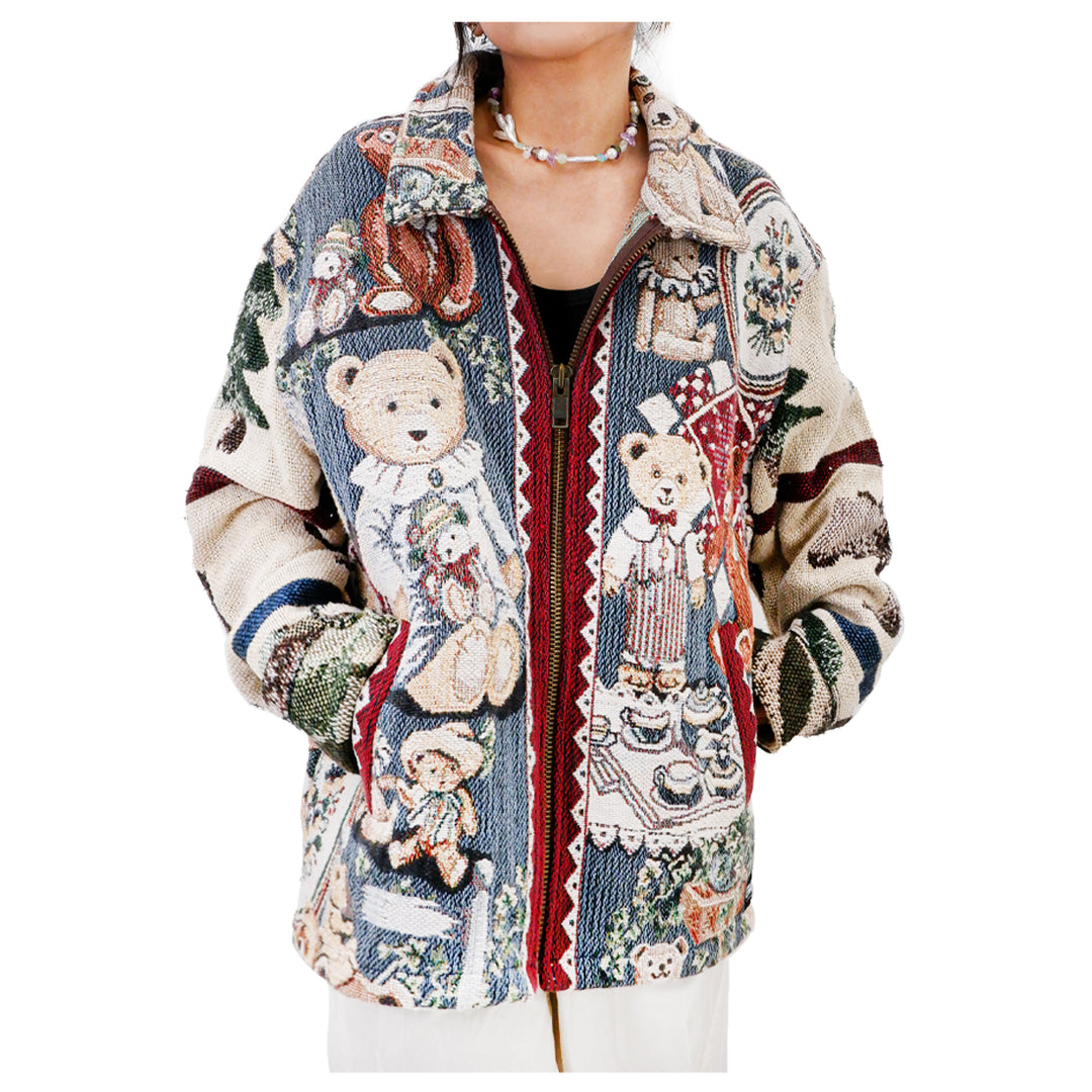 Teddy Bear Full Zip Tapestry Jacket