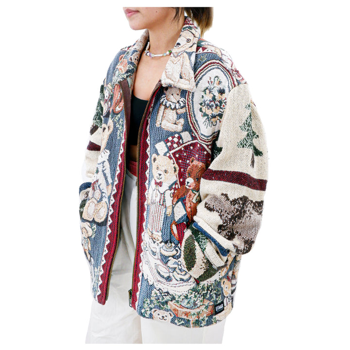 Teddy Bear Full Zip Tapestry Jacket